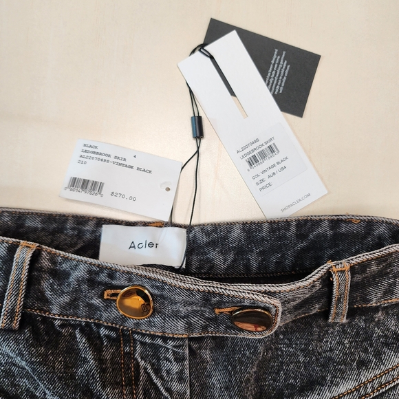 Acler Ledgebrook Denim Mini Skirt Sz 4 NWT - Picture 8 of 15